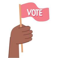 afro hand with vote flag vector