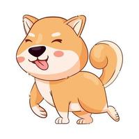 shiba inu walking character vector