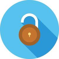 Open Lock II Flat Long Shadow Icon vector