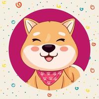 shiba inu smiling character vector