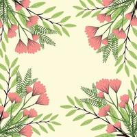 branches with flowers frame vector