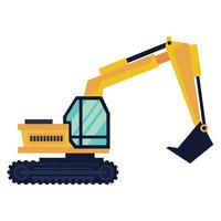 excavator yellow machinery vector