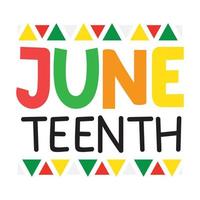 Juneteenth lettering poster vector