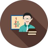 Teacher Male Flat Long Shadow Icon vector