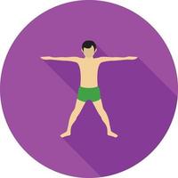Extended Pose Flat Long Shadow Icon vector