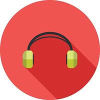 Headphones Flat Long Shadow Icon vector