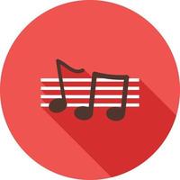 Music Staff Flat Long Shadow Icon vector