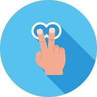 Two Fingers Tap and Hold Flat Long Shadow Icon vector