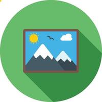 View Image Flat Long Shadow Icon vector