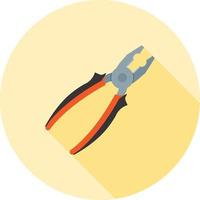 Pliers Flat Long Shadow Icon vector