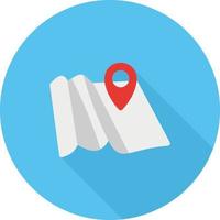 Folded Map Flat Long Shadow Icon vector