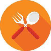 Spoon and Knife Flat Long Shadow Icon vector