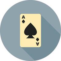 Spades Card Flat Long Shadow Icon vector