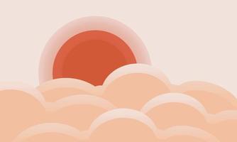 ilustración vectorial de patrones abstractos de nubes y sol vector