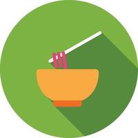 Food Bowl Flat Long Shadow Icon vector