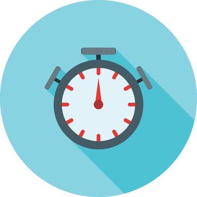 Stopwatch Flat Long Shadow Icon