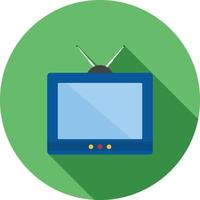 icono de sombra larga plana de televisión vector