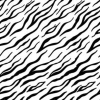 Vector seamless pattern with zebra skin. Black and white zebra stripes.