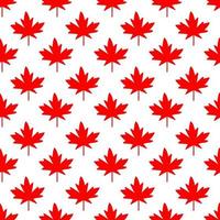 Red maple leaf seamless vector illustration on white background