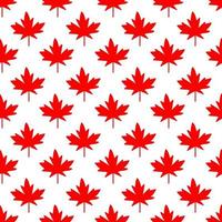 Red maple leaf seamless vector illustration on white background