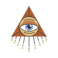 Evil doodle eye. Hand drawn witchcraft eye talisman, magical sacred symbol vector