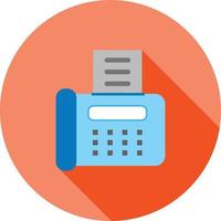 Fax Machine Flat Long Shadow Icon vector