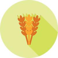 Wheat Flat Long Shadow Icon vector