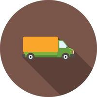 Cash Transfer Vehicle Flat Long Shadow Icon vector