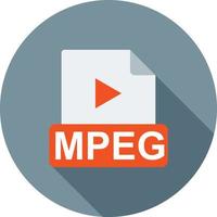 MPEG Flat Long Shadow Icon vector