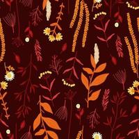 Amazing floral vector seamless pattern of vibrant colorful vintage flowers