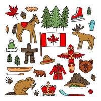 signo y símbolo de canadá, conjunto de iconos planos de elementos infográficos. turismo. vector