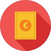 Euro Bill Flat Long Shadow Icon vector