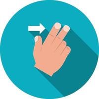 Two Fingers Right Flat Long Shadow Icon vector