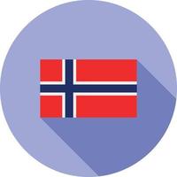 icono de sombra larga plana de noruega vector