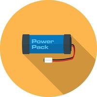 Icono de sombra larga plana de paquete de energía vector