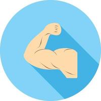 Muscles Flat Long Shadow Icon vector