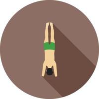 Support Headstand Flat Long Shadow Icon vector