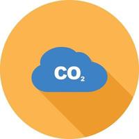 Carbon Dioxide Gas Flat Long Shadow Icon vector