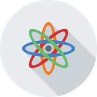 icono de sombra larga plana de ciencia de datos vector