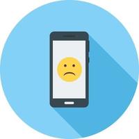 Sad Face Flat Long Shadow Icon vector