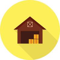 Warehouse Flat Long Shadow Icon vector