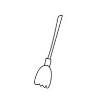 Hand Drawn Halloween Flying Broom Outline vector