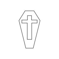 Hand Drawn Halloween Coffin Outline vector