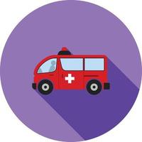 Ambulance Flat Long Shadow Icon vector