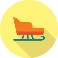 Sled with seat Flat Long Shadow Icon vector