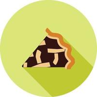 Slice of Pie Flat Long Shadow Icon vector