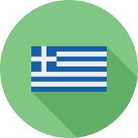 icono de sombra larga plana de grecia vector