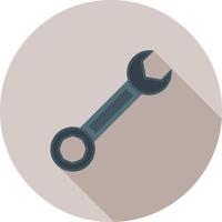 Wrench Flat Long Shadow Icon vector