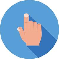 Hand Click I Flat Long Shadow Icon vector