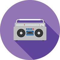 Casette Player Flat Long Shadow Icon vector